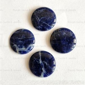 Vente de Noël, cabochon plat de qualité 20 mm, poli, naturel, lisse, sodalite bleue, quartz calibré, en vrac pour la fabrication de bijoux - Product Image 4