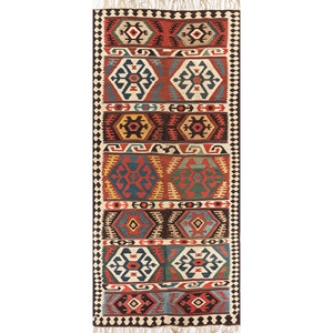 Alfombras de Lana Tejidas Planas Nayaab Color Marfil, Diseño Geométrico Abstracto, Estilo Kilim para el Hogar, Sala de Estar, Pasillo, Entrada, Rectangulares, Estilo Rompecabezas -PAEM-873 - Product Image 1