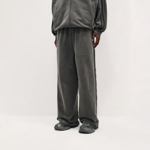 2024 nouveau Style blanc surdimensionné pantalons de survêtement pour hommes jambe droite pantalons de survêtement lavage à l'acide rayé pantalons de survêtement - Product Image 2