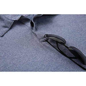 Polo en coton gris à manches courtes pour homme, couleur unie, décontracté, respirant, tricoté en piqué - Product Image 6