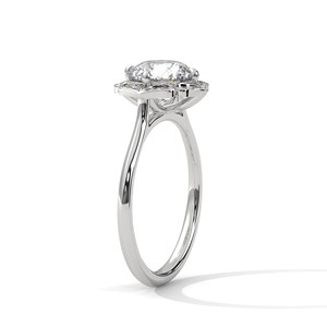Anillo Solitario con Halo Floral de Moissanita de Corte Brillante Redondo de 2.0 ct, Plata de Ley 925 - Product Image 4