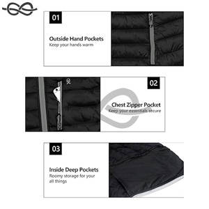 Veste matelassée compressible pour homme Manteau d'hiver léger à capuche et coupe-vent avec isolation recyclée, parfait pour les activités de plein air - Product Image 5