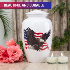American Glory <b>Urn</b>, American Flag with Eagle Cremation <b>Urn</b> for Ashes, American Flag Soaring Eagle <b>Urn</b>, Patriotic <b>Urn</b> (<b>Large</b>) - Product Image 5