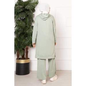 Survêtement Double Fil Détaillé Emblème à Capuche Menthe - Product Image 2