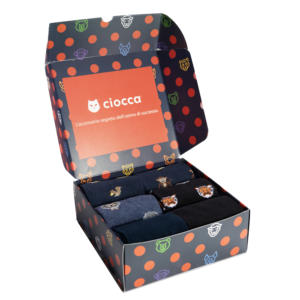 Calzini da uomo in cotone ed elastan, stile quotidiano, con fantasie animali, 6 paia in confezione regalo, taglia unica, invernali, con logo sul fondo. - Product Image 2