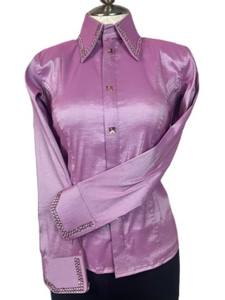 Vaquera hecha a mano Western Show Shirt Cintura alta Cierre de cremallera Tela de tafetán elástica transpirable para ropa de equitación - Product Image 5