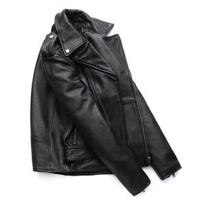 Custom Classic Bomber Biker Style Men's Real Cowhide Leather Jacket Logo Branding Sheep Skin Spring Apparel OEM ODM Stand - Product Image 3