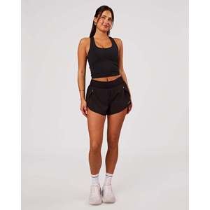Aura <b>Women's</b> Mesh Shelf Bra <b>Tank</b> <b>Top</b>-<b>Black</b> - Product Image 6