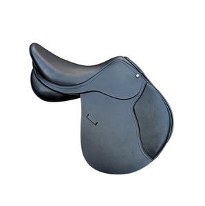 Ensemble de selles de saut tout usage en cuir noir rembourré Style occidental durable pour les courses de chevaux anglaises Fabriqué en Inde - Product Image 1