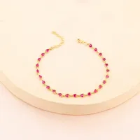 Bracelet tennis vintage pour femme en argent sterling plaqué or clair, orné de 6 diamants ronds taille brillant fantaisie