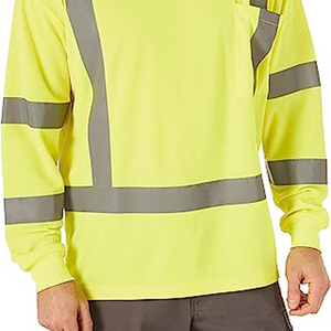 Camisa DE SEGURIDAD reflectante de alta visibilidad Logotipo personalizado Construcción Hi Vis Camisas DE TRABAJO Camisas de manga larga para hombres - Product Image 6