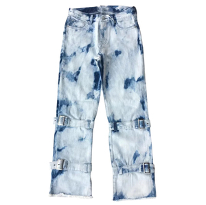 OEM Denim Manufacturer Custom DTG Men's Vintage Washed Oversized Cotton Straight Wide Leg Baggy Denim Pants <b>Jeans</b> for Men - Product Image 3