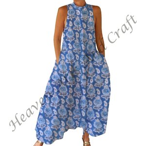 Combinaison sans manches 100% coton imprimée à la main avec motif floral, style streetwear, respirante, confort toute la journée, intemporelle BPJS028 - Product Image 4