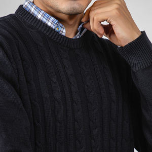 Respirant laine/coton tricoté à la main hiver mince mode Logo pull pour hommes à manches longues tricoté nouveau Design - Product Image 5