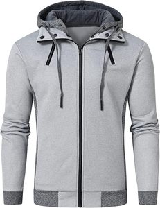 Veste à capuche pour homme sur mesure de haute qualité, coupe classique, double fermeture éclair, col roulé, sweat-shirt en polaire, vêtement d'extérieur brodé pour l'hiver - Product Image 1