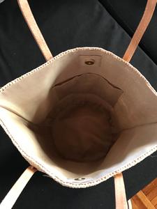 Madagascar crochet raphia sac fait main en cuir poignées femmes classe style tout four coton doublure tissu aimant fermeture shopping - Product Image 4