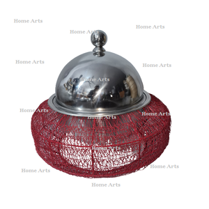 Plat de service de forme ronde de qualité de luxe en acier inoxydable et plat de service alimentaire en fil de fer à bas prix - Product Image 1