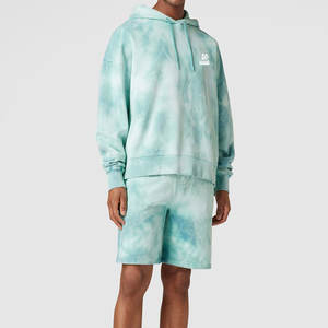 Ensemble de sweat-shirts et shorts pour hommes, design personnalisé, style décontracté d'automne, couleur unie, respirant, pour une utilisation en extérieur - Product Image 1