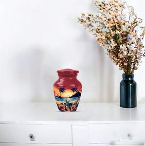 Riding in Beach <b>Memorial</b> Urn for Ashes <b>Keepsake</b> for Human Ashes <b>Memorial</b> for Baby Cremation Rider Brown Urn Ashes Custom Size - Product Image 3