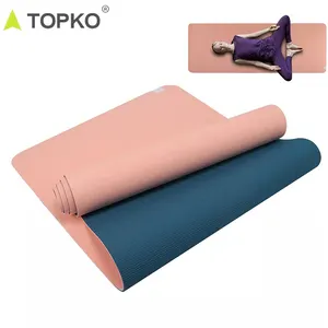TOPKO 고품질 2 색 TPE 요가 매트 접이식 운동 체육관 피트니스 유형 요가 매트 Matts 홈 체육관 스포츠 요가 매트