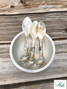 Hala Vintage Shell <b>Spoon</b> Set Mirror Polish Long Handle Durable Cutlery For Wedding Occasion - Product Image 2