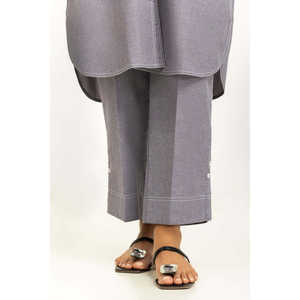 Conjunto Casual de Dos Piezas en Chambray Lila con Botones para Mujer, Talla XS/XS, Corte Holgado, para Primavera/Verano - Product Image 2