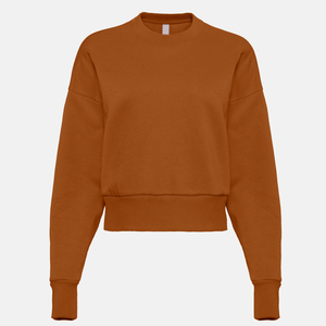 บริการออกแบบ OEM เสื้อสเวตเชิ้ตผู้หญิงคอกลม แขนยาว ผ้าฟลีซ 100% คอตตอน คุณภาพสูง สำหรับฤดูหนาว รุ่นใหม่ปี 2026 แบบเรียบง่าย ระบายอากาศได้ดี - Product Image 4