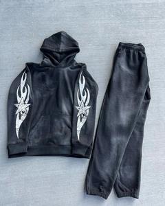 ชุดสตรีทแวร์ผ้าฝ้าย100% ออกแบบได้ตามต้องการชุดฤดูหนาวแพทช์กรดซักได้ด้วยซิปพิมพ์เทคนิค - Product Image 4