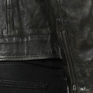 Veste d'hiver en cuir véritable de haute qualité pour hommes, col montant, logo avant, design personnalisable, imperméable et respirant, nouvel arrivage - Product Image 6