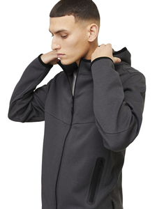 Sudadera con capucha con cremallera doble de peso pesado de invierno personalizada, ropa informal desgastada Vintage negra, impresión Digital 400 GSM para hombres - Product Image 5