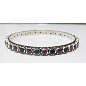 Brazalete de Plata de Ley 925 Hecho a Mano con Piedras Preciosas Clásicas, Talla de Rubí 2-5, Regalo Perfecto para Brazaletes de Cristal - Product Image 3