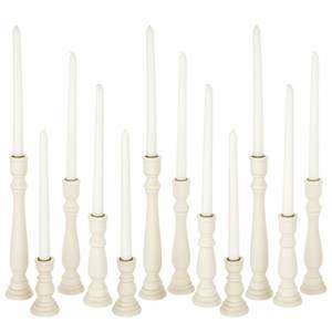 Ensemble de bougeoirs pilier en bois de qualité supérieure dernière conception avec finition rustique blanche pour une utilisation décorative de Noël - Product Image 2