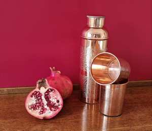 Bouteille d'eau de grande capacité de qualité supérieure 100% cuivre pur écologique avec bouchon à vis |   Design moderne pour une utilisation quotidienne en matière de santé - Product Image 2