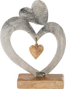 Lettres en bois avec inscription Heimat sur base en bois, lettres en aluminium, base en bois de mangue, support décoratif, décoration de table - Product Image 5