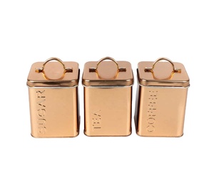 New Design Food Storage <b>Bin</b> Container Vintage Metal Copper Bread Storage Box With Lid Kitchen Storage Box - Product Image 2