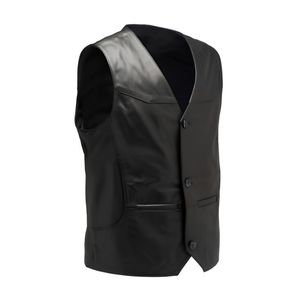 Leather Canvas <b>Vest</b> <b>Men</b> Women Motorcycle Biker Faux Black Brown Genuine Leather Puffer Riding Gilet Western Custom Solid Casual - Product Image 3