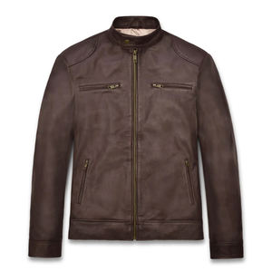 แจ็กเก็ตหนังสำหรับผู้ชายสไตล์ไบเกอร์ออกแบบได้ตามต้องการ - Product Image 1
