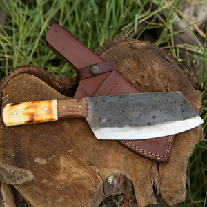 Cuchillo serbio profesional de acero al carbono, cuchillo de carnicero con Funda de cuero para pelar pan deshuesado cuchillo de carnicero S - Product Image 3