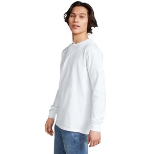 Camiseta blanca holgada de manga larga de algodón - Product Image 3