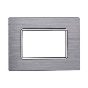Etroit solare serie 3P piastra in alluminio, Color argento lucido, compatibile con Bticino Matix-materiali elettrici/ - Product Image 1