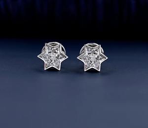 ต่างหูเม็ดเดี่ยวประดับเพชรรูปดาว2กะรัตของขวัญแต่งงานชุบทองสำหรับเธอโดยมีเพชรโมอิสซาไนต์และไข่มุก - Product Image 3