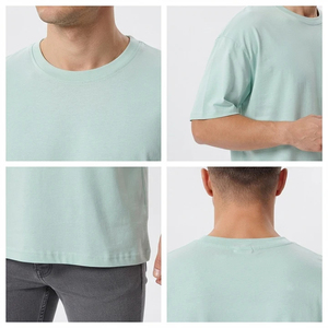 เสื้อยืดคอกลมแขนสั้นผู้ชายผ้าฟลีซเนื้อนุ่มใส่สบายขนาดใหญ่พิเศษ น้ำหนัก 230 กรัม ปักลายตามสั่ง ผลิตขายส่ง ผ้าฝ้าย 100% - Product Image 4