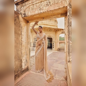 knee length dresses for ladies Green Color Indo Western Outfits For Reception main image 1