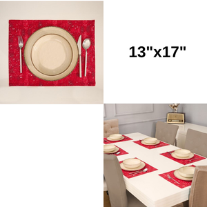5 Piece 100% Cotton Red <b>Placemat</b> Set Decorative Table Mats 35x45 cm Durable Washable Elegant Dining Table Accessories - Product Image 6