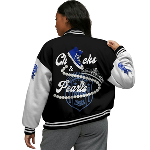 Zeta Phi Beta 1920 Bleu Blanc Sororité Letterman ZPB Varsity Jacket Greek Life Chenille Patch Fondateurs Style Gear - Product Image 2