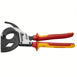 Coupe-câbles Knipex (principe à cliquet à 3 étapes) noir, atermatisé avec tête polie, poignées isolées, type ciseaux et cisailles - Product Image 2