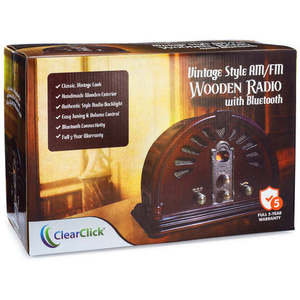 Classic Vintage Retro Style AM/FM Radio with <b>Bluetooth</b> (Model VR44) - Product Image 5