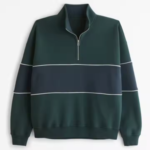 <b>Men's</b> High Quality Custom Cotton 1/4 <b>Zip</b> Half <b>Zip</b> Sweatshirts Neck Pullover <b>Quarter</b> Fashion Crew neck Plain Basics Sweatshirts - Product Image 4