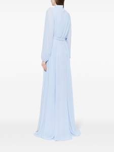 ชุดราตรีผ้าซาตินระบายอากาศได้ดีคอกลมแขนยาวเต็มตัวและเดรสทรงเอประดับเลื่อมป้องกันไฟฟ้าสถิตย์สำหรับงานปาร์ตี้งานพรอม - Product Image 5