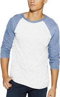 T-shirt Raglan Homme à Manches Courtes 100% Coton, Bordure Contrastante, Coupe Classique, Anti-Plis, Couleur Unie, Tricot Jersey Décontracté